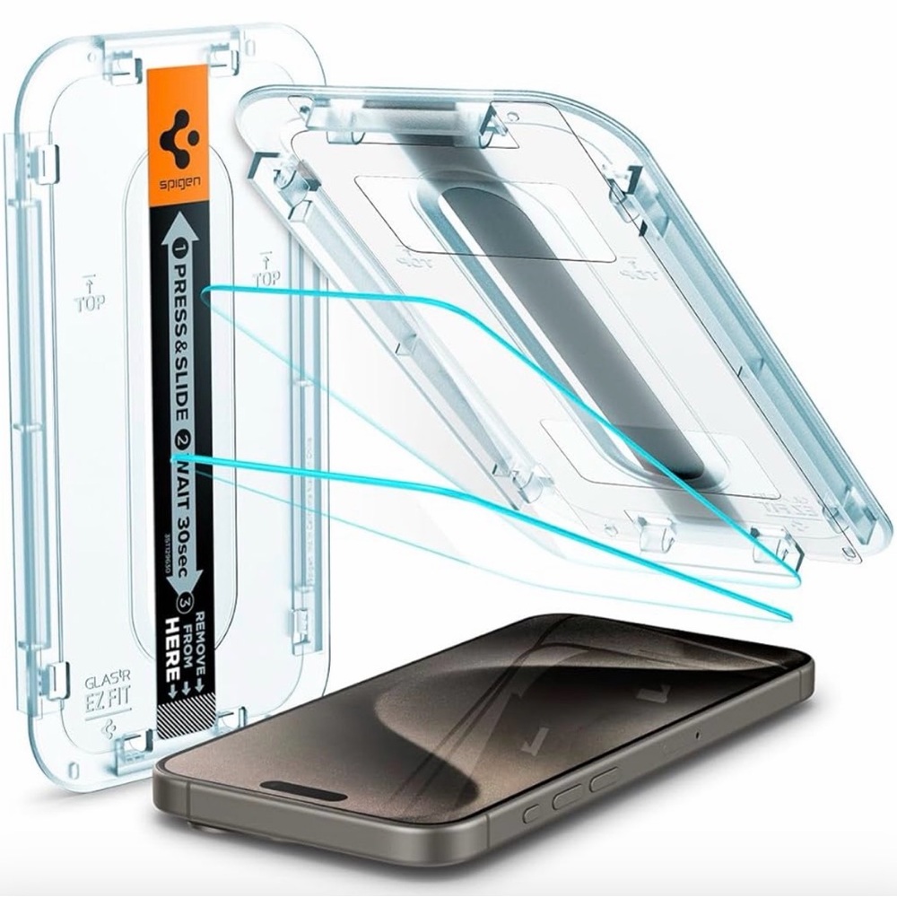 💙 Spigen Screen Protector - iPhone 15 pro max - easy installation